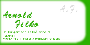 arnold filko business card